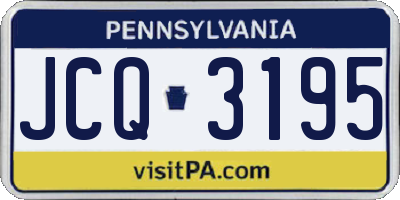 PA license plate JCQ3195