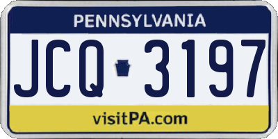 PA license plate JCQ3197
