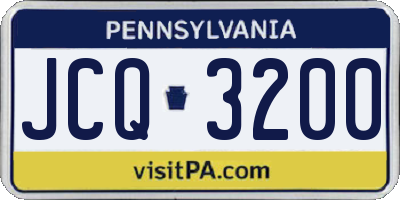 PA license plate JCQ3200