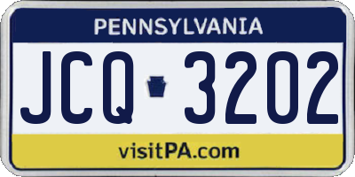 PA license plate JCQ3202