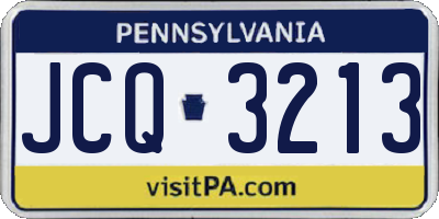 PA license plate JCQ3213