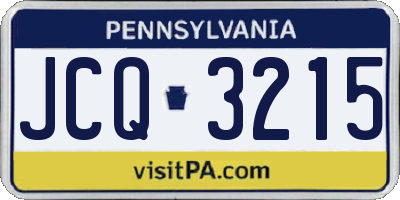 PA license plate JCQ3215