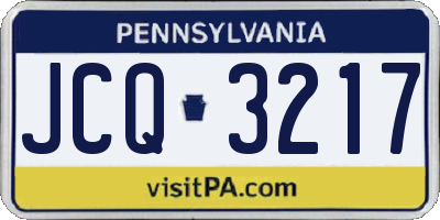PA license plate JCQ3217