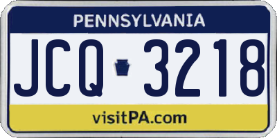 PA license plate JCQ3218