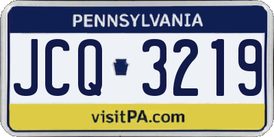 PA license plate JCQ3219