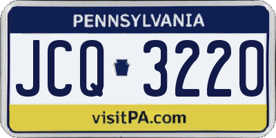 PA license plate JCQ3220