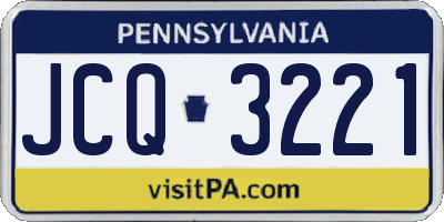 PA license plate JCQ3221