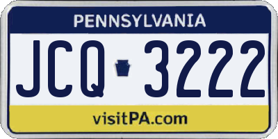 PA license plate JCQ3222