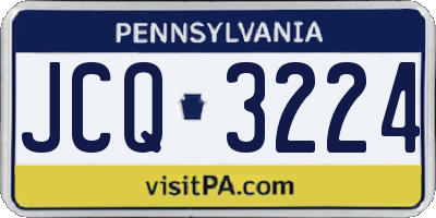PA license plate JCQ3224