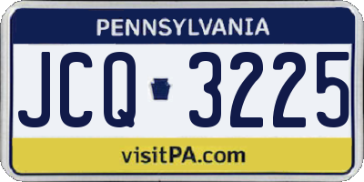 PA license plate JCQ3225