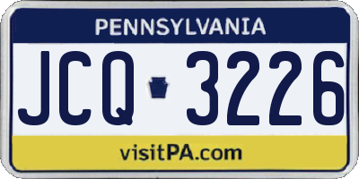 PA license plate JCQ3226