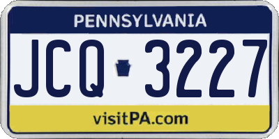 PA license plate JCQ3227