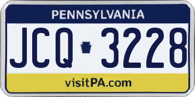 PA license plate JCQ3228