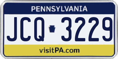 PA license plate JCQ3229