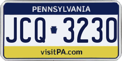 PA license plate JCQ3230