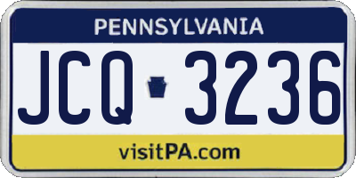 PA license plate JCQ3236