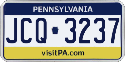 PA license plate JCQ3237