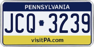 PA license plate JCQ3239