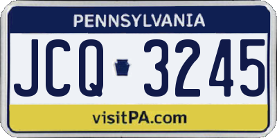 PA license plate JCQ3245