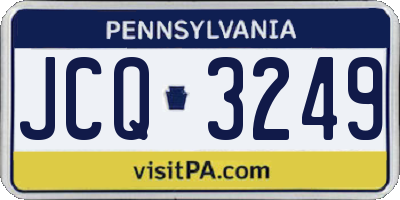 PA license plate JCQ3249