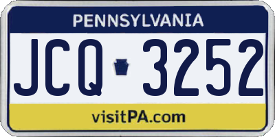 PA license plate JCQ3252