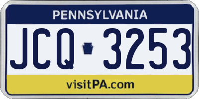 PA license plate JCQ3253
