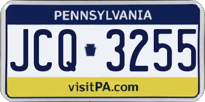 PA license plate JCQ3255