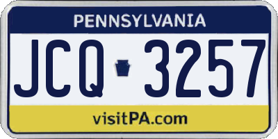 PA license plate JCQ3257