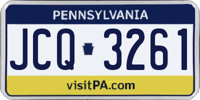 PA license plate JCQ3261