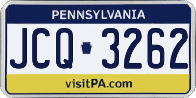 PA license plate JCQ3262