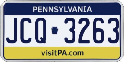 PA license plate JCQ3263