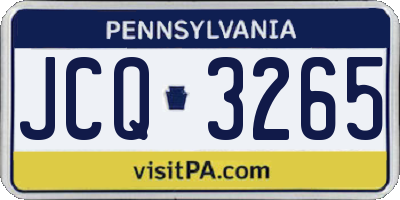 PA license plate JCQ3265