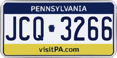 PA license plate JCQ3266