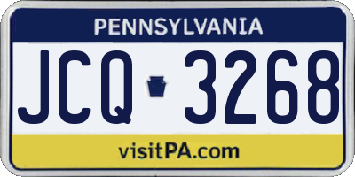 PA license plate JCQ3268