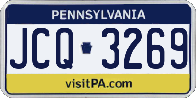 PA license plate JCQ3269