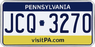 PA license plate JCQ3270