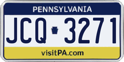 PA license plate JCQ3271