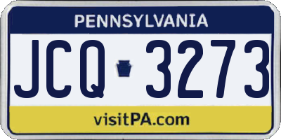 PA license plate JCQ3273