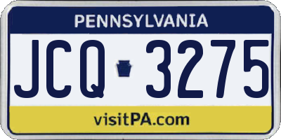 PA license plate JCQ3275