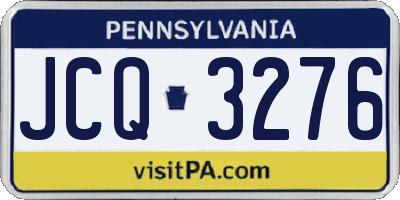 PA license plate JCQ3276