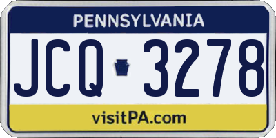 PA license plate JCQ3278