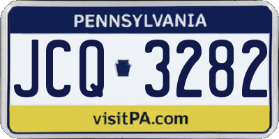 PA license plate JCQ3282