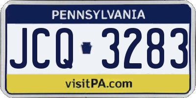 PA license plate JCQ3283