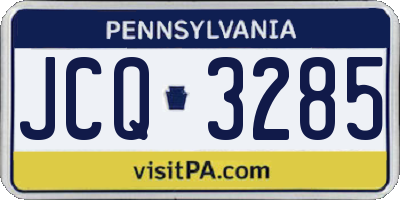 PA license plate JCQ3285