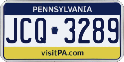 PA license plate JCQ3289