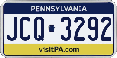 PA license plate JCQ3292