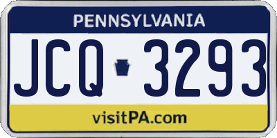 PA license plate JCQ3293
