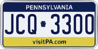 PA license plate JCQ3300