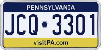 PA license plate JCQ3301