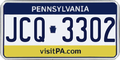 PA license plate JCQ3302